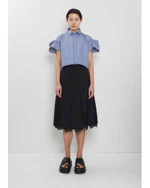 Sacai Pleated Stripe Skirt - Blue
