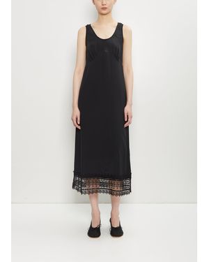 Simone Rocha Satin Lace Trim Slip Dress - Black