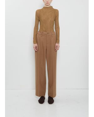 Issey Miyake Wool Tweed Pants - Natural