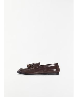 The Row Men's Polished Leather Loafer - White