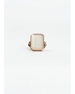 Anaconda Marie Aimee Rose Gold Silver Ring - White