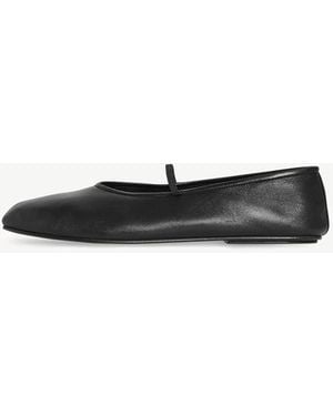The Row Elastic Leather Ballet Slipper - White