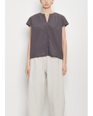 Apuntob Cotton Popeline V-neck Top - Multicolour