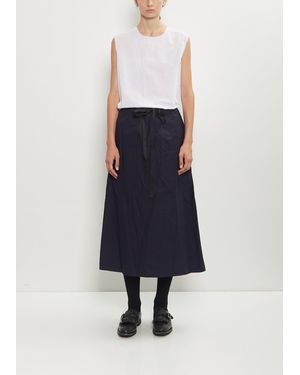 Scha Two Pockets Twisted Waxed Cotton B-oe Skirt - Blue