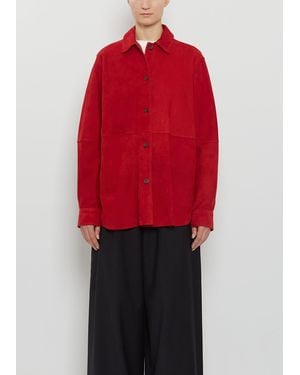 TOTEME Soft Suede Overshirt - Red