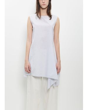 Y's Yohji Yamamoto Cotton Poplin Asymmetric Handkerchief Blouse - White