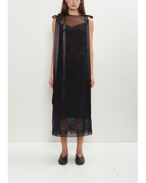 Simone Rocha Sheer Tulle Satin Bows Dress - Black