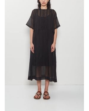 Antipast Embroidered Cotton Lawn Dress - Black