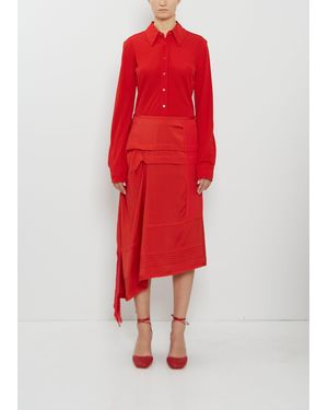 Lemaire Silk Blend Pleated Skirt - Red