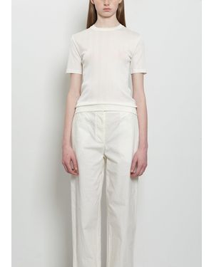 The Row Etina Ribbed Cotton Top - White