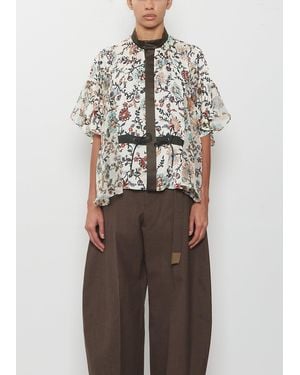 Sacai Floral Print Blouse - White