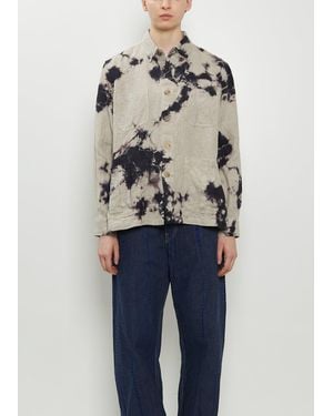 Suzusan Linen Four Pockets Overshirt - Blue