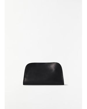 The Row Peggy Saddle Leather Clutch - White