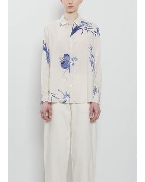 Pas De Calais Japonism Flower Cotton Shirt - White