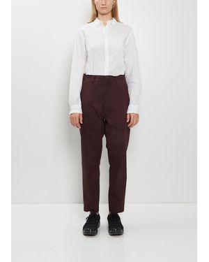 Y's Yohji Yamamoto Cotton Wool Tapered Trousers - White