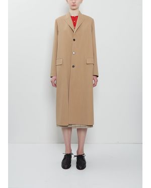 AURALEE Structured Wool Hand-sewn Coat - Natural