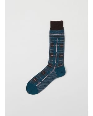 Antipast Men Tartan Check Socks - Blue