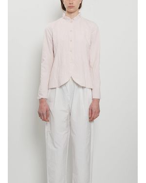 Apuntob Crinkle Tafetta Ruffle Collar Jacket - White