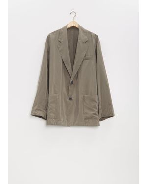 Stein Men Silk Nylon Single Breasted Jacket - Natural