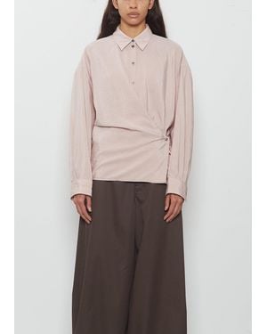 Lemaire Straight Collar Twisted Silk Shirt - Multicolour