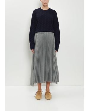 Plan C Pleated Wool Blend Skirt - Blue