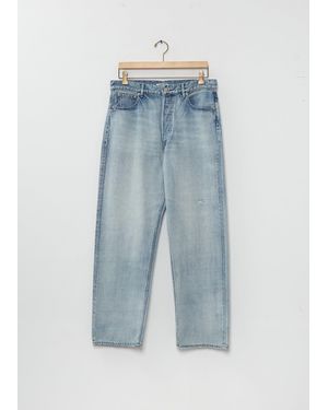 AURALEE Faded Selvedge Light Denim Wide Pants - Blue