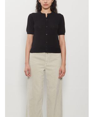 AURALEE Summer Cashmere Half Sleeve Cardigan - Black