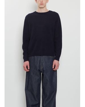 AURALEE Brushed Cashmere Cotton Jumper - Blue