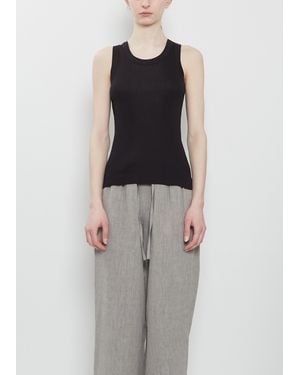 Loulou de Saison Limba Fitted Cotton Tank Top - Black