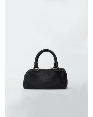 Guidi Shoulder Leather Bag, Small - Black