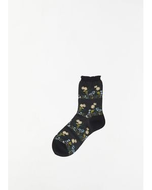 Antipast Wild Flower Socks - Black