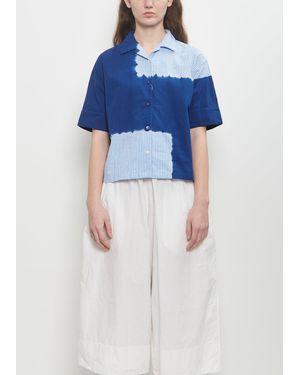 Suzusan Cotton Gingham Check Shirt - Blue