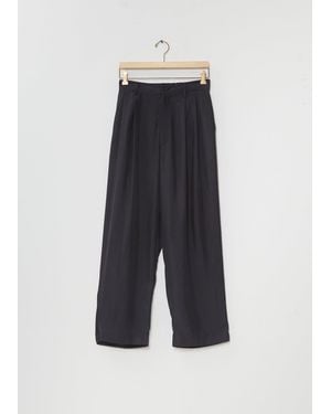 Stein Men Cupro Twill Wide Easy Trousers - Blue