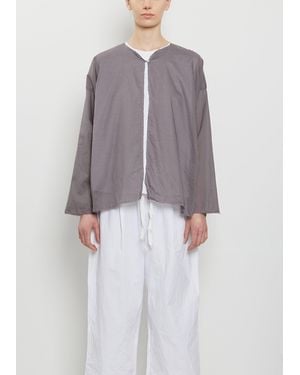 Scha Cotton Organza Open Front Top - Gray