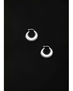 Sophie Buhai Discus Silver Hoops - Black