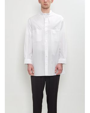 Yohji Yamamoto Chain Stitch No Collar Shirt - White