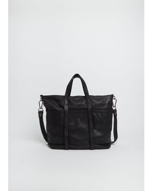 Guidi Leather Tote Bag, Small - Black