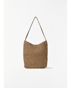 The Row Alma Raffia Shoulder Bag - White