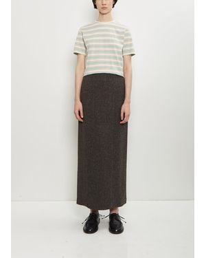 AURALEE Alpaca Wool Silk Tweed Pencil Skirt - White