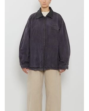 Ssstein Cotton Whip Chord Vintage Zip Jacket - Blue