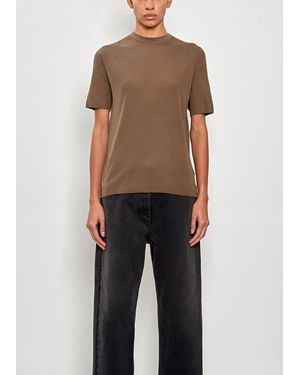 The Row Ozzi Silk Jersey Top - Blue
