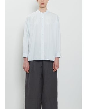 Arts & Science Band Collar Simple Cotton Shirt - White