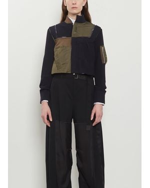Sacai Nylon Twill X Cotton Knit Blouson - Black