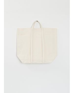 Amiacalva Washed Canvas 6 Pockets Tote, Tall - White