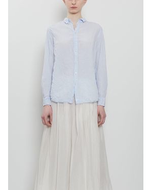 Pas De Calais Washed Crinkle Cotton Classic Shirt - White