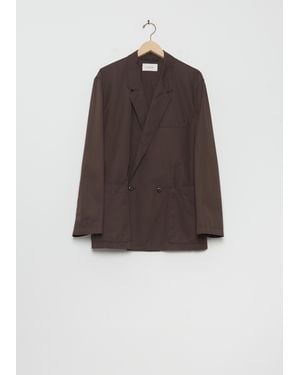 Lemaire Cotton Twill Double Breasted Workwear Jacket - Brown
