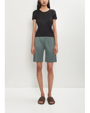 Pleats Please Issey Miyake Midi Shorts - Blue