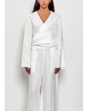 Comoli Canapa Cache-couer Top - White