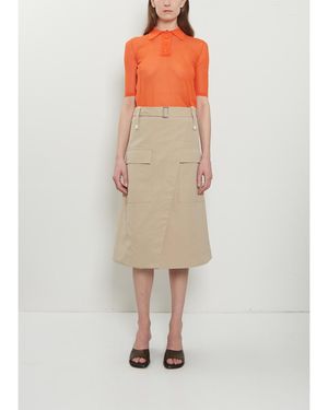 Plan C Technical Twill Cargo Midi Skirt - Multicolor