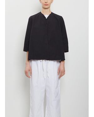 Scha Paper Cotton Open Front Top - Black